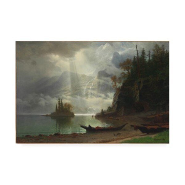 Albert Bierstadt 'Island in the Lake ' Canvas Art, 16x24, Trademark Fine Art, Mfr#: BL02584-C1624GG